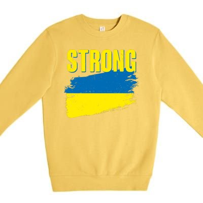 Ukraine Strong Stand With Ukraine Flag Premium Crewneck Sweatshirt