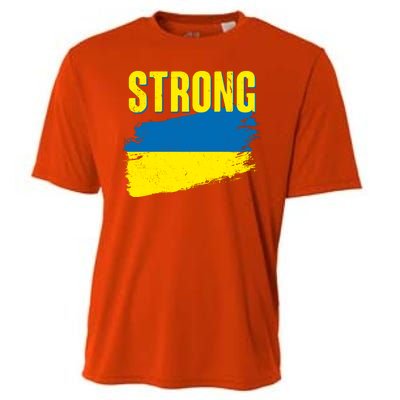 Ukraine Strong Stand With Ukraine Flag Cooling Performance Crew T-Shirt