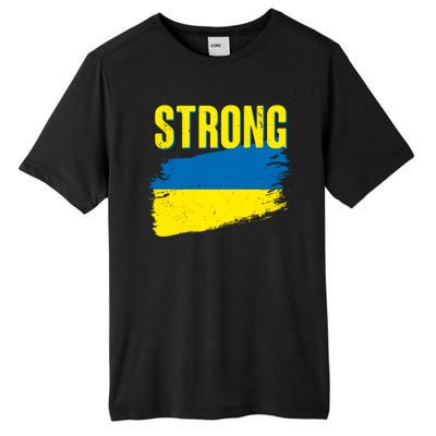 Ukraine Strong Stand With Ukraine Flag Tall Fusion ChromaSoft Performance T-Shirt