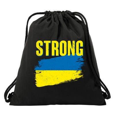 Ukraine Strong Stand With Ukraine Flag Drawstring Bag