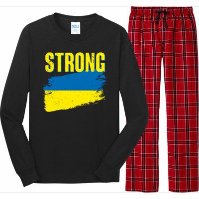 Ukraine Strong Stand With Ukraine Flag Long Sleeve Pajama Set