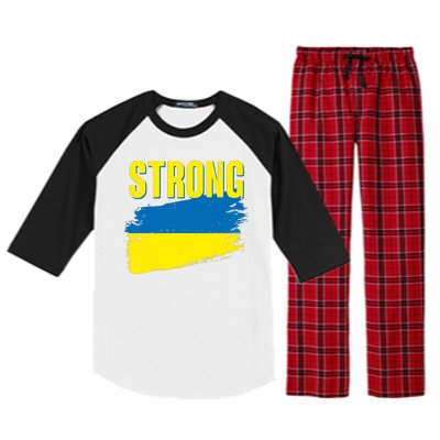 Ukraine Strong Stand With Ukraine Flag Raglan Sleeve Pajama Set