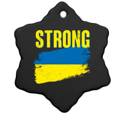 Ukraine Strong Stand With Ukraine Flag Ceramic Star Ornament