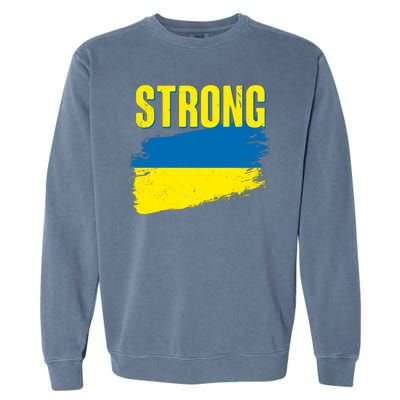 Ukraine Strong Stand With Ukraine Flag Garment-Dyed Sweatshirt