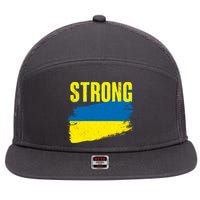 Ukraine Strong Stand With Ukraine Flag 7 Panel Mesh Trucker Snapback Hat