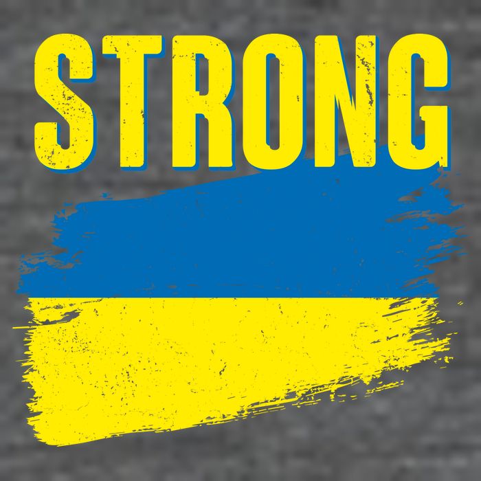 Ukraine Strong Stand With Ukraine Flag 7 Panel Mesh Trucker Snapback Hat