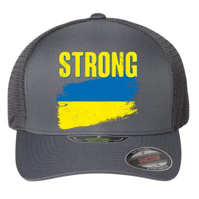 Ukraine Strong Stand With Ukraine Flag Flexfit Unipanel Trucker Cap