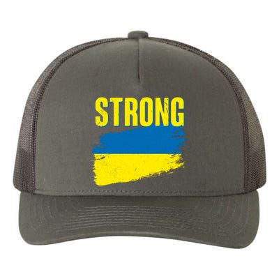 Ukraine Strong Stand With Ukraine Flag Yupoong Adult 5-Panel Trucker Hat