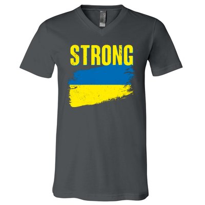 Ukraine Strong Stand With Ukraine Flag V-Neck T-Shirt