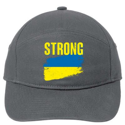 Ukraine Strong Stand With Ukraine Flag 7-Panel Snapback Hat