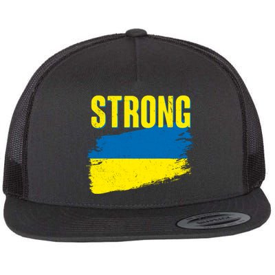 Ukraine Strong Stand With Ukraine Flag Flat Bill Trucker Hat