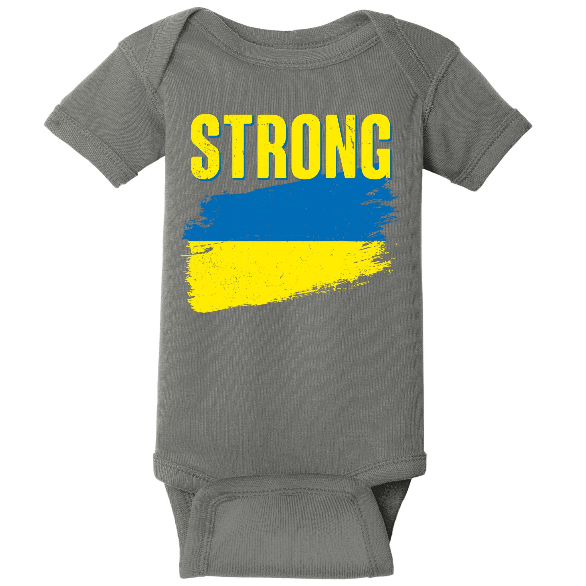 Ukraine Strong Stand With Ukraine Flag Baby Bodysuit