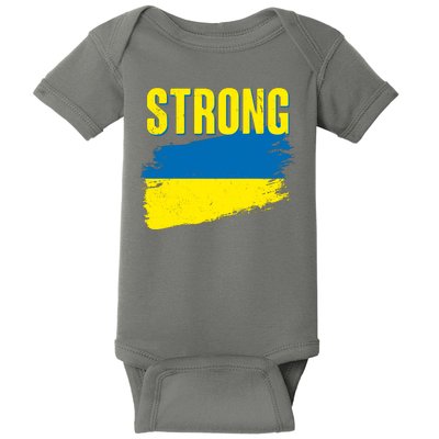 Ukraine Strong Stand With Ukraine Flag Baby Bodysuit