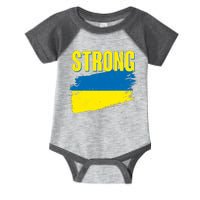 Ukraine Strong Stand With Ukraine Flag Infant Baby Jersey Bodysuit