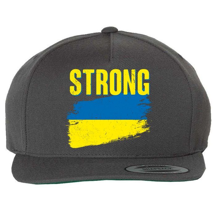 Ukraine Strong Stand With Ukraine Flag Wool Snapback Cap