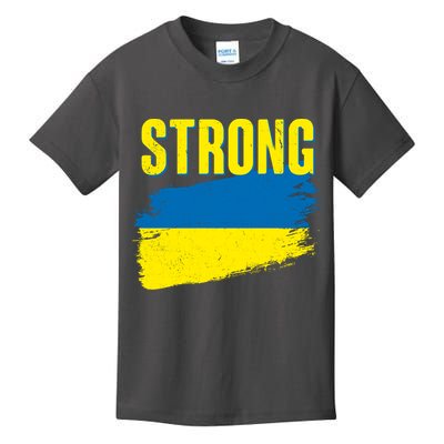 Ukraine Strong Stand With Ukraine Flag Kids T-Shirt