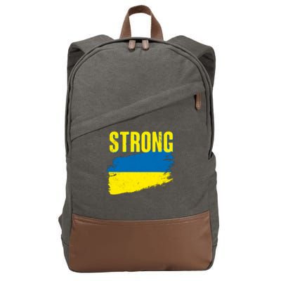 Ukraine Strong Stand With Ukraine Flag Cotton Canvas Backpack