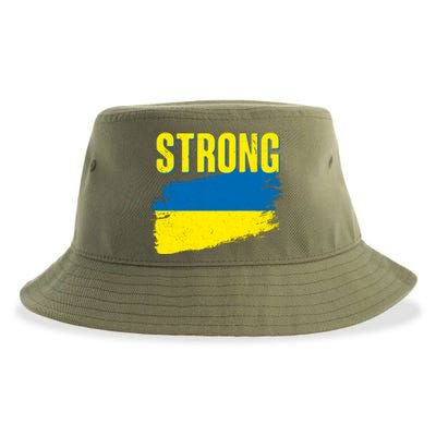 Ukraine Strong Stand With Ukraine Flag Sustainable Bucket Hat