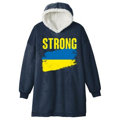 Ukraine Strong Stand With Ukraine Flag Hooded Wearable Blanket