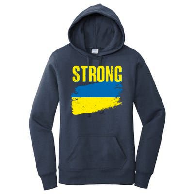 Ukraine Strong Stand With Ukraine Flag Women's Pullover Hoodie