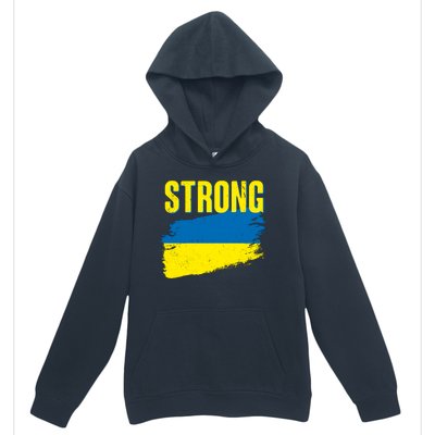 Ukraine Strong Stand With Ukraine Flag Urban Pullover Hoodie