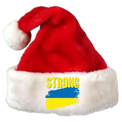 Ukraine Strong Stand With Ukraine Flag Premium Christmas Santa Hat