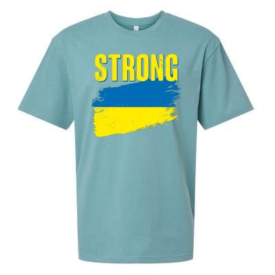 Ukraine Strong Stand With Ukraine Flag Sueded Cloud Jersey T-Shirt