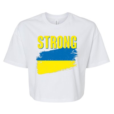 Ukraine Strong Stand With Ukraine Flag Bella+Canvas Jersey Crop Tee