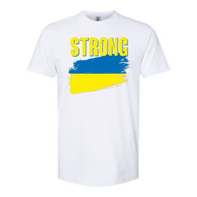 Ukraine Strong Stand With Ukraine Flag Softstyle CVC T-Shirt