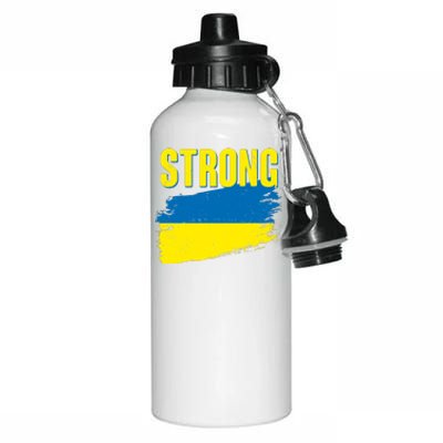 Ukraine Strong Stand With Ukraine Flag Aluminum Water Bottle