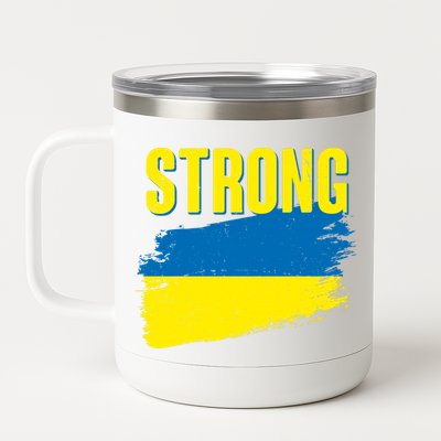 Ukraine Strong Stand With Ukraine Flag 12 oz Stainless Steel Tumbler Cup