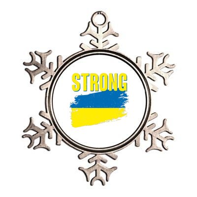 Ukraine Strong Stand With Ukraine Flag Metallic Star Ornament