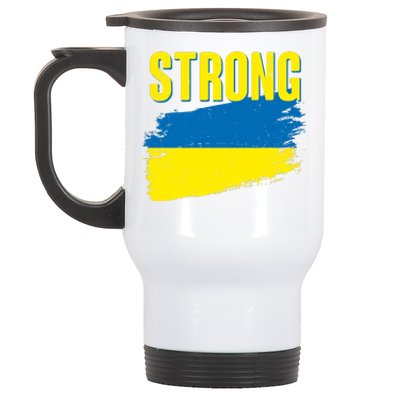 Ukraine Strong Stand With Ukraine Flag Stainless Steel Travel Mug