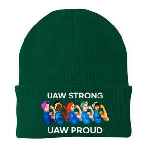 UAW Strong Solidarity UAW Proud Union UAW Laborer Worker Knit Cap Winter Beanie