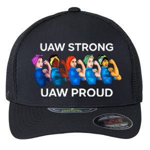 UAW Strong Solidarity UAW Proud Union UAW Laborer Worker Flexfit Unipanel Trucker Cap