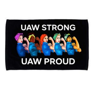 UAW Strong Solidarity UAW Proud Union UAW Laborer Worker Microfiber Hand Towel