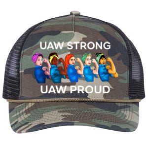 UAW Strong Solidarity UAW Proud Union UAW Laborer Worker Retro Rope Trucker Hat Cap