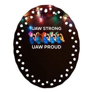 UAW Strong Solidarity UAW Proud Union UAW Laborer Worker Ceramic Oval Ornament