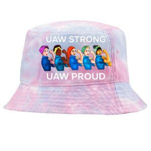 UAW Strong Solidarity UAW Proud Union UAW Laborer Worker Tie-Dyed Bucket Hat