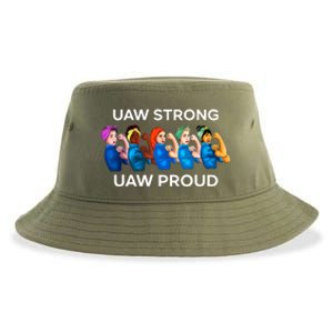 UAW Strong Solidarity UAW Proud Union UAW Laborer Worker Sustainable Bucket Hat