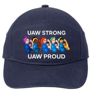 UAW Strong Solidarity UAW Proud Union UAW Laborer Worker 7-Panel Snapback Hat