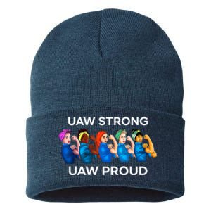 UAW Strong Solidarity UAW Proud Union UAW Laborer Worker Sustainable Knit Beanie