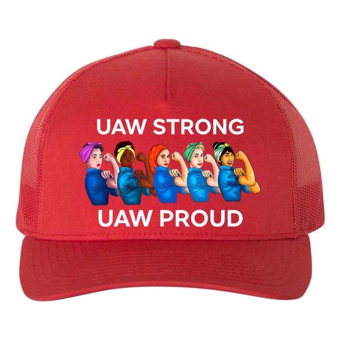 UAW Strong Solidarity UAW Proud Union UAW Laborer Worker Yupoong Adult 5-Panel Trucker Hat