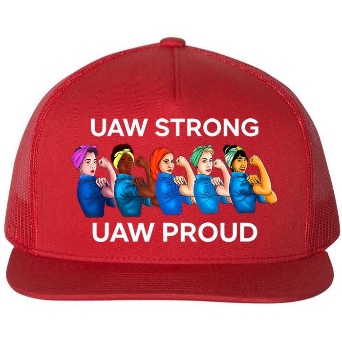 UAW Strong Solidarity UAW Proud Union UAW Laborer Worker Flat Bill Trucker Hat