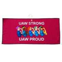 UAW Strong Solidarity UAW Proud Union UAW Laborer Worker Large Microfiber Waffle Golf Towel