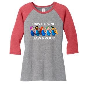 UAW Strong Solidarity UAW Proud Union UAW Laborer Worker Women's Tri-Blend 3/4-Sleeve Raglan Shirt