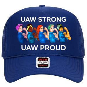 UAW Strong Solidarity UAW Proud Union UAW Laborer Worker High Crown Mesh Back Trucker Hat