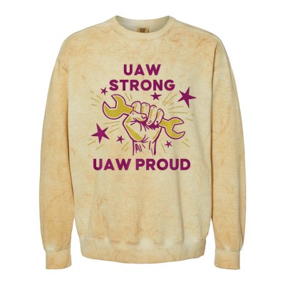 UAW Strong Solidarity UAW Proud Union UAW Laborer Worker Colorblast Crewneck Sweatshirt