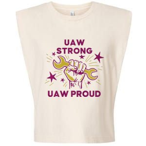 UAW Strong Solidarity UAW Proud Union UAW Laborer Worker Garment-Dyed Women's Muscle Tee