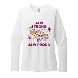 UAW Strong Solidarity UAW Proud Union UAW Laborer Worker Womens CVC Long Sleeve Shirt